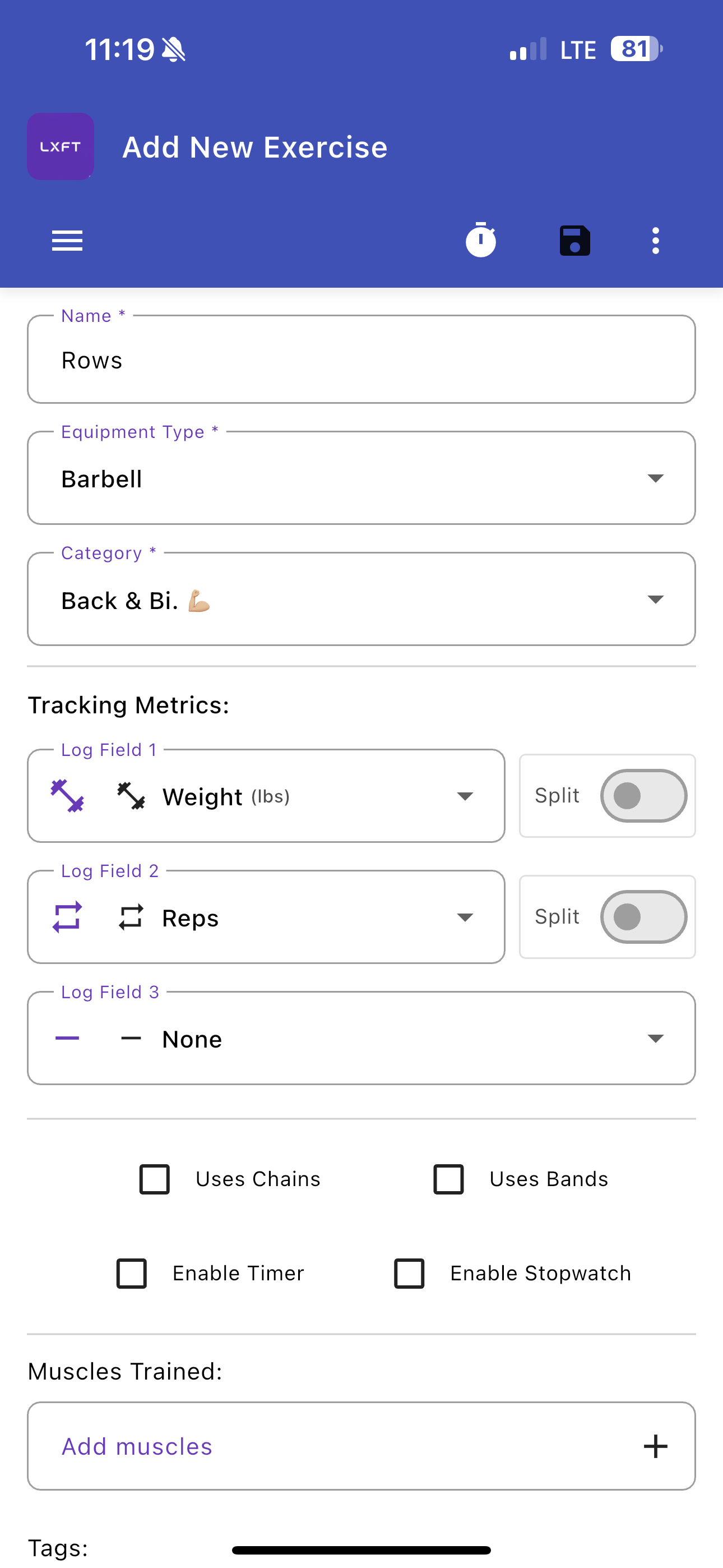 Exercise Tracking Metrics